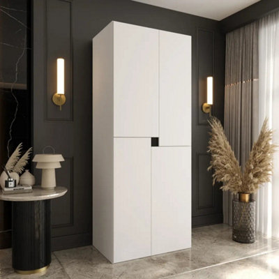 Arten Tempo 90Cm White Hinged Wardrobe