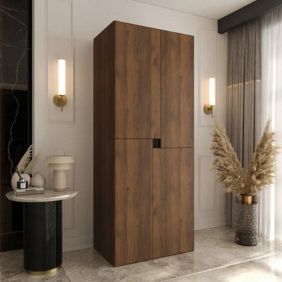 Arten Tempo 90Cm Oak Walnut Hinged Wardrobe