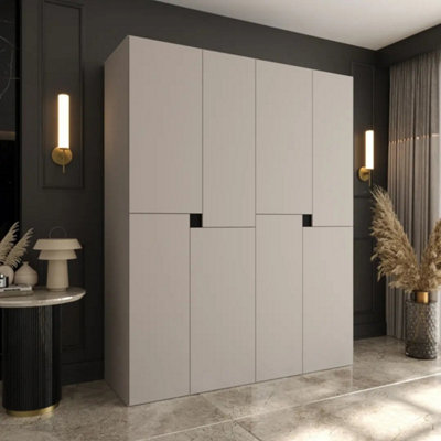 Arten Tempo 180Cm Cashmere Dual Wardrobe Set8 Hinged Doors