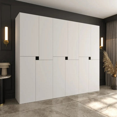 Arten Tempo 240Cm White Triple Wardrobe Set12 Hinged Doors