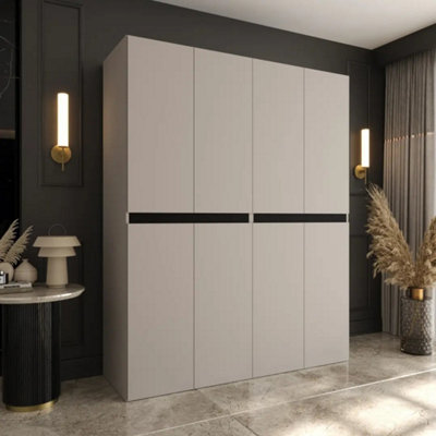 Arte Salsa Cashmere Dual Wardrobe Set 180Cm With Eight Hinged Doors