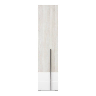 B&Q -  Remo 45Cm Single Hinged Door Wardrobe In Wilton OakWhite Lux And Anthracite