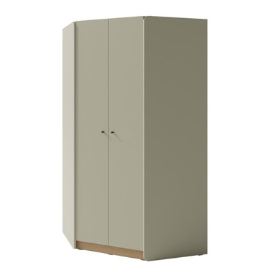 B&Q - Arten Alessio Corner Wardrobe 95Cm Eucalyptus And Baltic Dune Oak With 2 Doors