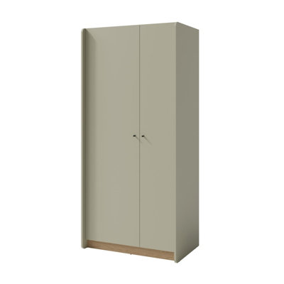 B&Q - Arten Alessio Double Wardrobe 90Cm Eucalyptus And Baltic Dune Oak With 2 Doors