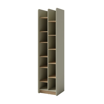 B&Q -  Alessio Bookcase 55Cm Eucalyptus And Baltic Dune Oak Open Shelves
