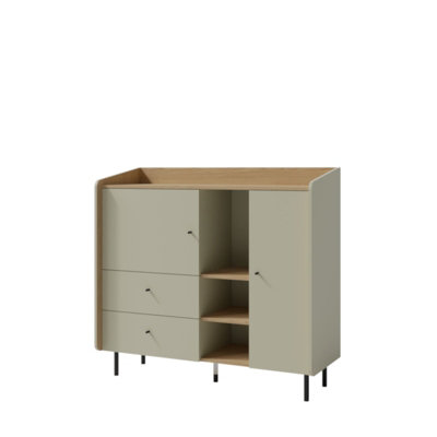B&Q -  Alessio Sideboard 125Cm Eucalyptus And Baltic Dune Oak With 2 Doors And Drawers