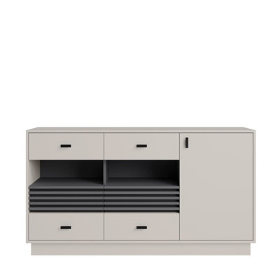 B&Q - Arten Allmo Wide Sideboard 155Cm Cashmere And Anthracite With 4 Drawers