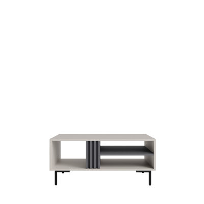B&Q - Arten Allmo Coffee Table 90Cm Cashmere And Anthracite With Metal Legs