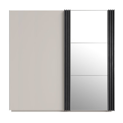 B&Q - Arten Allmo Sliding Wardrobe 215Cm Cashmere And Anthracite With Mirror
