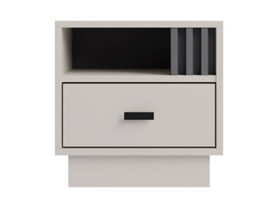 B&Q - Arten Allmo Bedside Table 40Cm Cashmere And Anthracite With Drawer