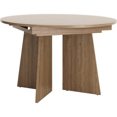 B&Q - Arten Aurena Au9 Extendable Round Dining Table 120-160Cm Royal Walnut