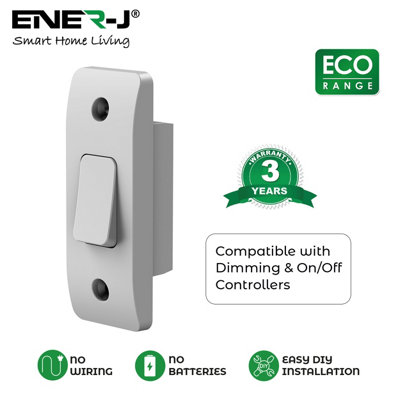 Ener-J EnerJ Wireless Kinetic Architrave Grid Switch White from B&Q