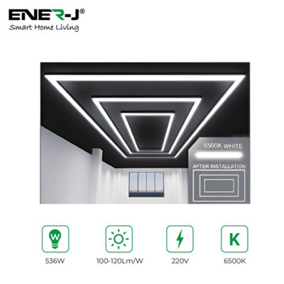 B&Q -  536W Designer Ceiling Light 3 Rectangle Inner Frame Border Cct Switchable Black 240V