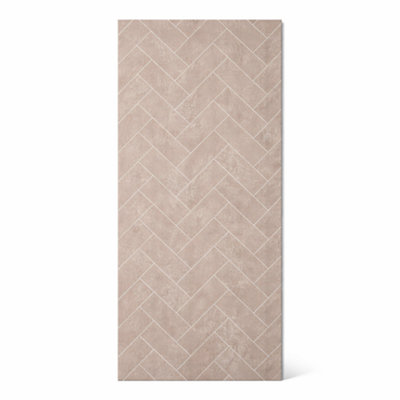 Ener-J Britwall Pvc Shower Panels Pack Of 3 Light Beige Herringbone Waterproof Bathroom Wall Cladding 2400X1000X10mm from B&Q