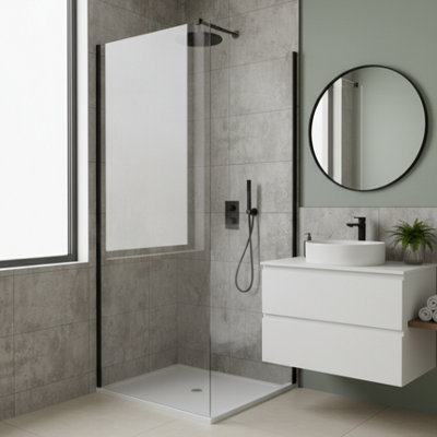 Ener-J Britwall Pvc Shower Panel Pack Of 3 Concrete Brick Effect Matt Waterproof Bathroom Wall Cladding 2400X1000X10mm from B&Q