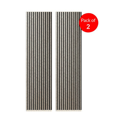 Ener-J Britwall Linear Acoustic Wall Panel Beige Gold 2400X600mm Feature Wall from B&Q