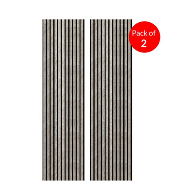 Ener-J Britwall Acoustic Slat Wall Panel Black Gold Vein 2400X600X21mm from B&Q