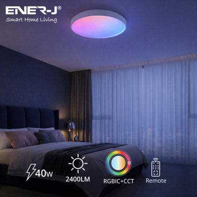 Ener-J 24W Scenic Surface Led Ceiling Light 380mm Round Cct Rgbic White from B&Q