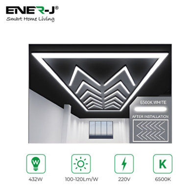 B&Q -  Designer 12 Arrow Border Frame Led Ceiling Light 396W White 240V Cct
