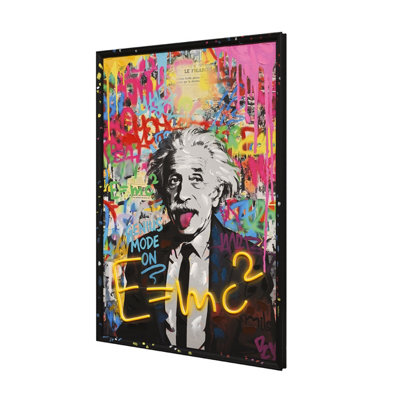 Ener-J Unisex Multicolor Britwall Led Wall Art Einstein E=Mc2 Illuminated Canvas 63X93cm | : 63X93 Cm - Image 4