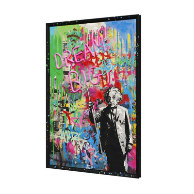 Britwall Einstein Dream Bigger LED Illuminated Canvas 63x93cm Wall Art with UK Plug - Image 4