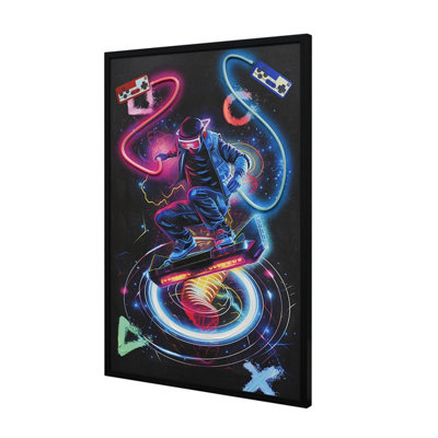 Britwall LED Wall Art Gamer with Console Illuminated Canvas 63x93cm with UK Plug & ON Off Switch - Image 4