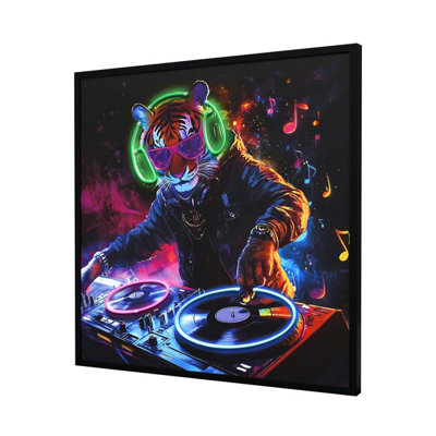 Ener-J Unisex Multicolor Britwall Led Wall Art Tiger Dj Illuminated Canvas 83X83cm | : 83X83 Cm - Image 4