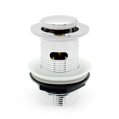 B&Q -  Stainless Steel Click-Clack Slotted Basin Waste 201 Stainless Steel