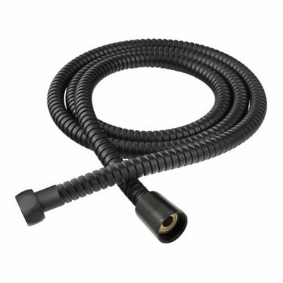 B&Q -  1.5M (150Cm) Black Shower Hose Flexible (Available In 2 Lengths) Stainless Steel Anti Kink Design Brass Connectors