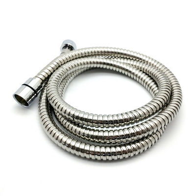 B&Q -  1.5M (150Cm) Chrome Shower Hose Flexible (Available In 4 Lengths) Stainless Steel Anti Kink Design Brass Connectors