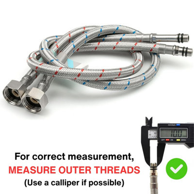 Home Range 2X M10 (10mm) X 1/2 Bsp (600mm) Flexible Tap Connector Flexi Pipe For Monobloc Mixer Taps (Available In 10 Lengths) from B&Q