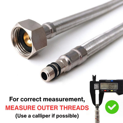 Home Range 2X M8 (8mm) X 1/2 Bsp (500mm) Flexible Tap Connector Flexi Pipe For Monobloc Mixer Taps (Available In 4 Lengths) from B&Q
