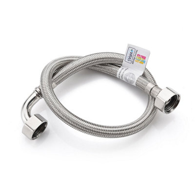 1X Home Range 1/2" Elbow (Angled) X 1/2" Bsp (500mm Long) Wras Approved Flexible Tap Connector Flexi Pipe For BathroomKitchen from B&Q