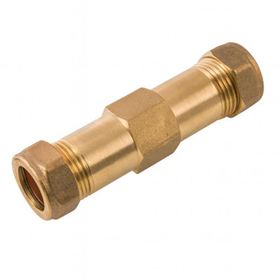 Home Range 15Mm Brass Compression Repair Coupling C X C Pipe Fitting