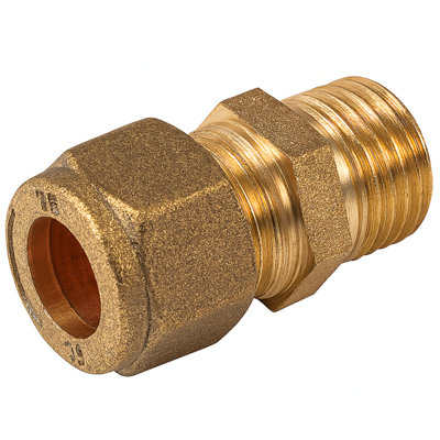 Home Range 15Mm X 3/8" Brass Compression Coupling C X Mi Pipe Fitting Size 3