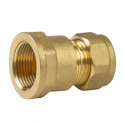 B&Q -  Westco 28mm X 1" Brass Compression Coupling C X Fi Pipe Fitting