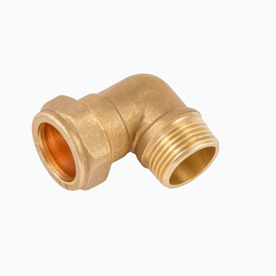 Home Range 22Mm X 3/4" Brass Compression Elbow - C X Mi 90 Degrees Male Thread Plumbing Fitting Size 3