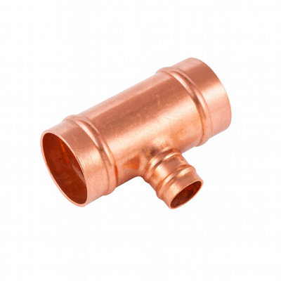 Home Range Westco 22mm X 22mm X 15mm Copper Solder Ring Reduced TeeSr25 from B&Q