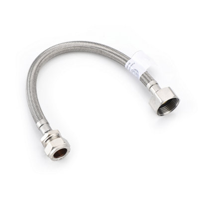 B&Q -  Westco 15mm X 3/4" X 30Cm Flexible Tap ConnectorBraided Stainless Steel Flexi Hose With Brass Fittings For TapsCisterns