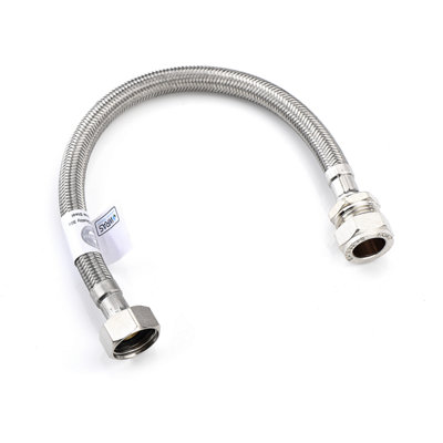 Home Range Wras 15mm X 1/2" X 30Cm Flexible Tap Connector from B&Q