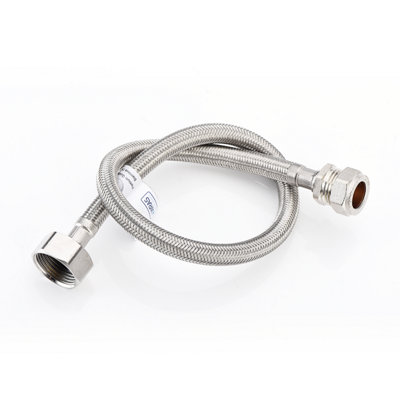 B&Q -  Westco Wras Approved 15mm X 3/4" X 50Cm Flexible Tap Connector Braided Stainless Steel Flexi Hose For TapsCistern