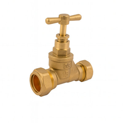 B&Q -  Westco 15mm X 20mm Compression Brass Poly Stopcockk