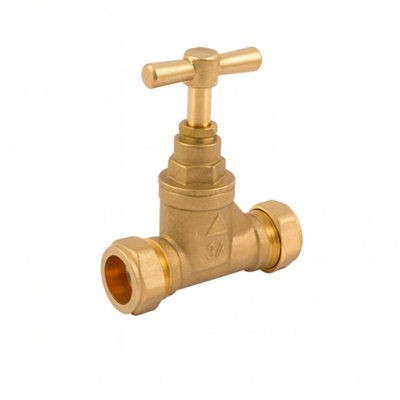 Home Range Westco 28mm Compression Brass En1213 Stopcockk from B&Q