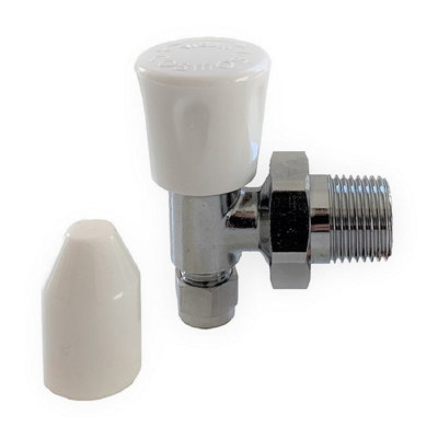 B&Q -  10mm Chrome Plated Cosmos Angle Radiator ValveDurable Heating Control Fitting