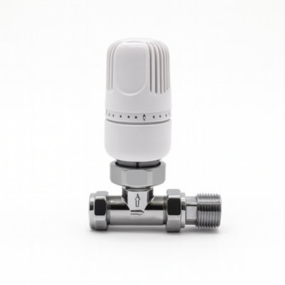 B&Q -  15mm Straight Westherm Classic Thermostatic Radiator Valve (Trv)SingleWhite