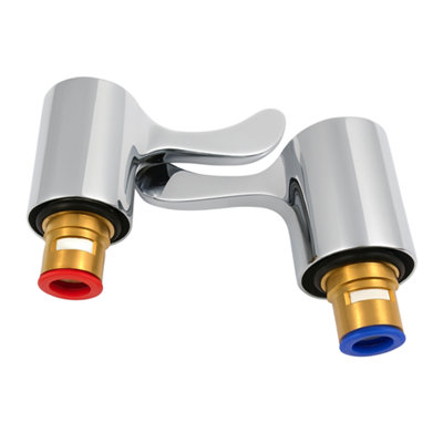 Home Range 8/24 Lever Handles Chrome With ValvesPair from B&Q