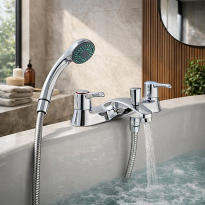 Home Range Clever Araya Mercia Qt Bath & Shower Mixer ChromeLever Handle Bath Filler Tap With Shower Handset & Hose from B&Q