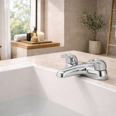 Home Range Tortum Bath Filler Tap ChromeModern Dual Lever DesignDurable Brass ConstructionBath Mixer For Bathrooms from B&Q