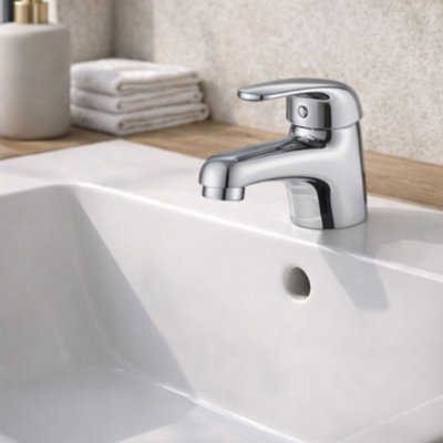 Home Range Haze Mono Basin Mixer ChromeSingle Lever TapSolid Brass ConstructionModern Bathroom Sink Fitting from B&Q