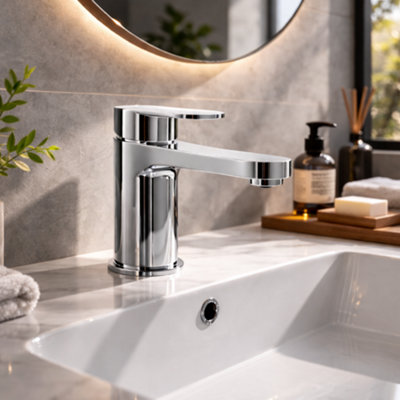 Home Range Exstasy Blade Mono Basin Mixer ChromeModern Bathroom Tap With Single Lever ControlSolid Brass BodyDurable Finish from B&Q